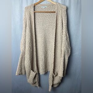 FAVLUX Bouclé Knit Cardigan Cozy Neutral Layer M